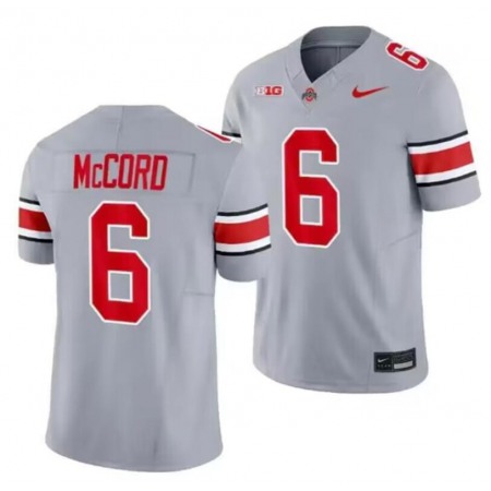 Men's Ohio State Buckeyes Customized Gray Stitched Football Jersey