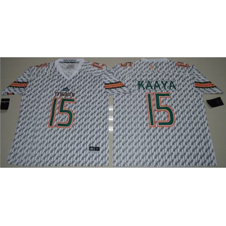 Hurricanes #15 Brad Kaaya White Stitched NCAA Jerseys