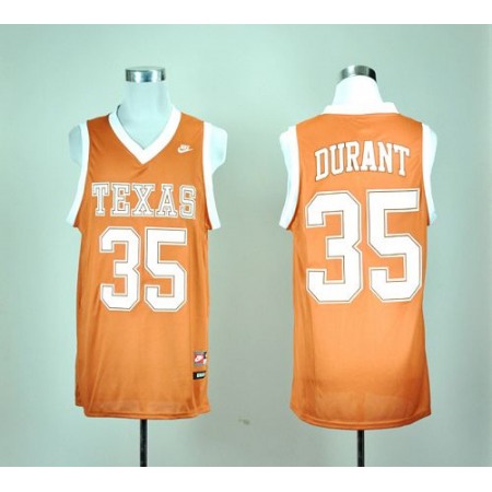 Longhorns #35 Kevin Durant Orange Basketball Stitched NCAA Jersey