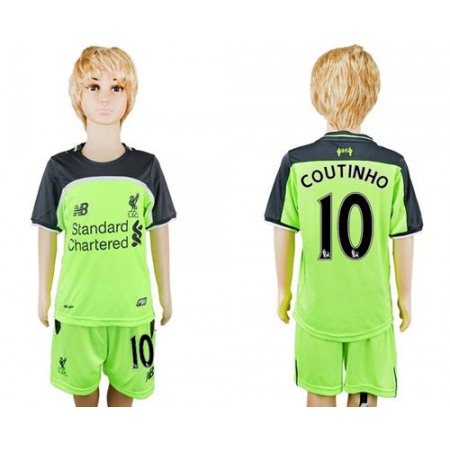 Liverpool #10 Coutinho Sec Away Kid Soccer Club Jersey