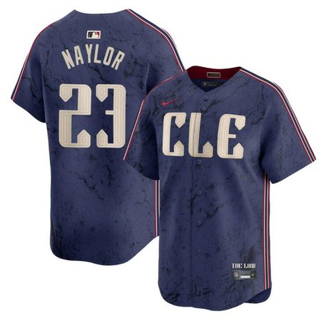 Men's Cleveland Guardians #23 Bo Naylor Navy 2024 City Connect Limited Stitched Baseball Jersey