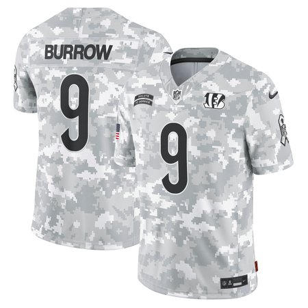 Men's Cincinnati Bengals Joe Burrow Nike Arctic Camo 2024 Salute to Service Limited Jersey