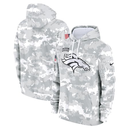 Men's Denver Broncos Nike Arctic Camo 2024 Salute to Service Club Fleece Pullover Hoodie