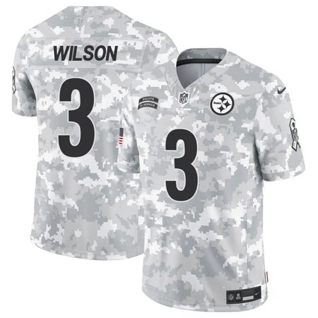 Men's Pittsburgh Steelers #3 Russell Wilson 2024 F.U.S.E Arctic Camo Salute to Service Limited Stitched Football Jersey