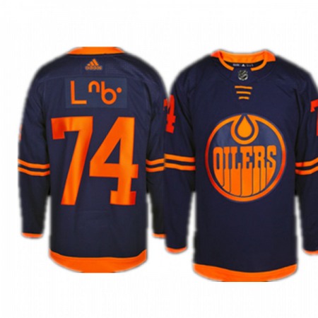 Men's Edmonton Oilers Custom Navy Alternate Primegreen Stitched Jersey